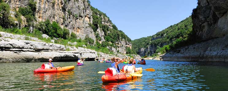 Canoeing on the gorges of Ardeche